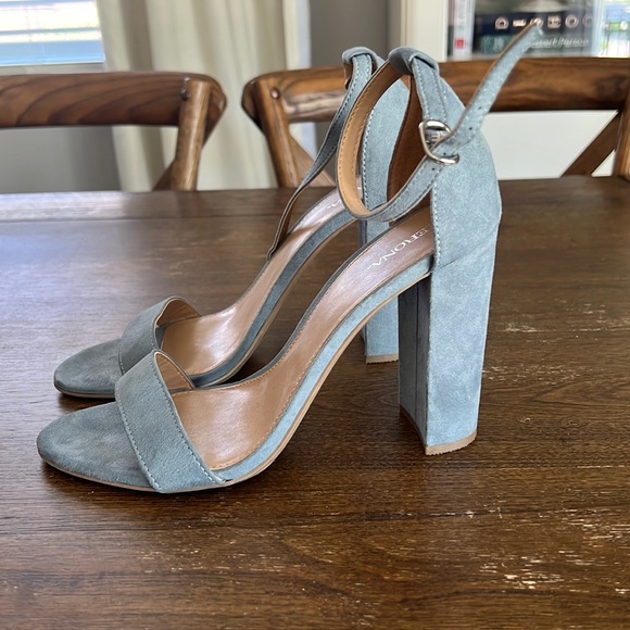 Merona Shoes - Blue Faux Suede Heels Merona Brand size 9